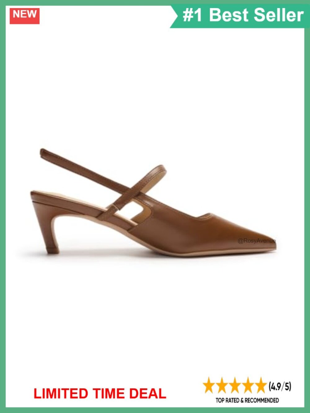 Pointed Toe Kitten Heels Slingback 2.5'' Low Heel Pumps